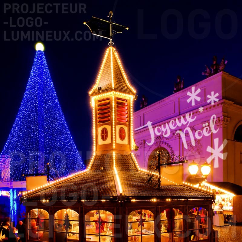 Proyección de luz del mercado navideño