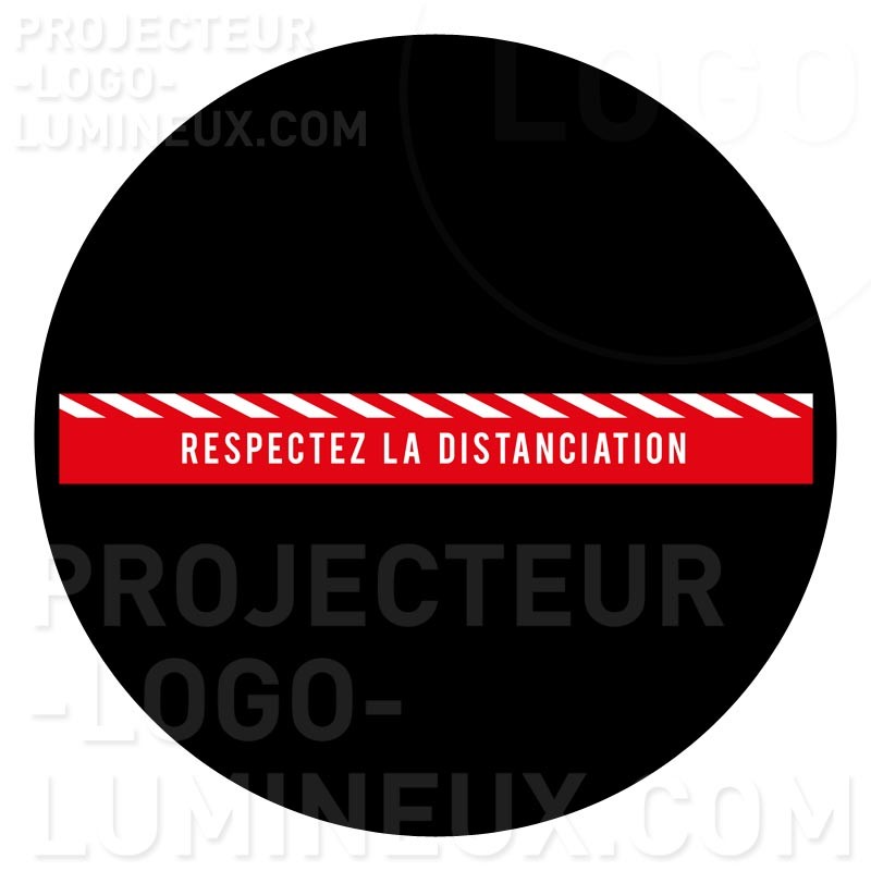 Light projection on the ground red band gobo Covid Respect distancing