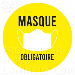 Projection lumineuse visuel Gobo Covid Masque Obligatoire