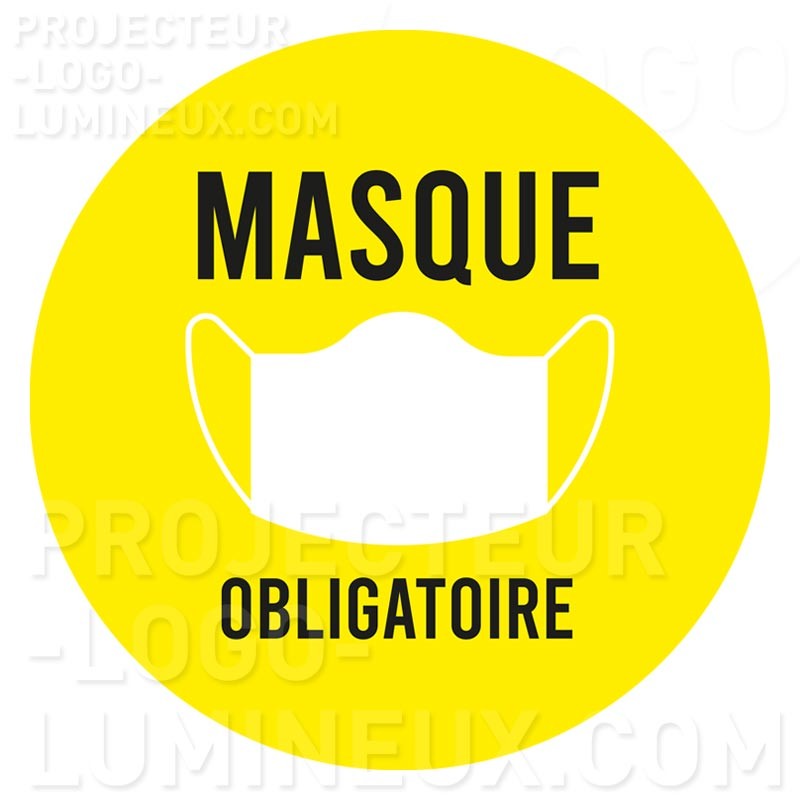 Projection lumineuse visuel Gobo Covid Masque Obligatoire