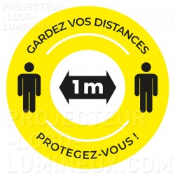 Projection lumineuse visuel Gobo Covid Gardez vos distances