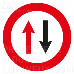Light projection on the ground gobo sign Direction of traffic priority