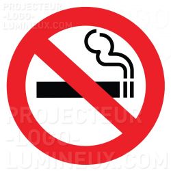 Projection lumineuse panneau interdit de fumer au sol