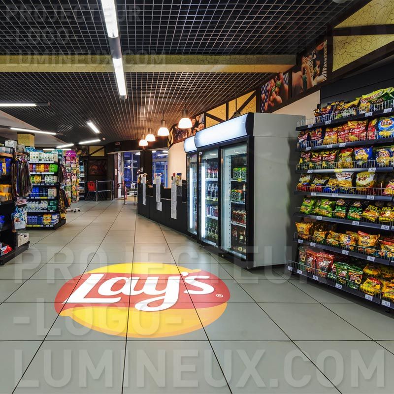 Proiezione logo illuminata merchandising al dettaglio Proiezione logo illuminata merchandising al dettaglio