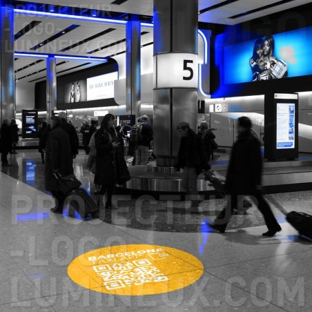 Advertising smartphone application by projection QR code light for download