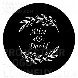Gobo Floral monogram with names of the bride and groom