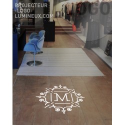 Projection logo lumineuse sol boutique, magasin et commerce