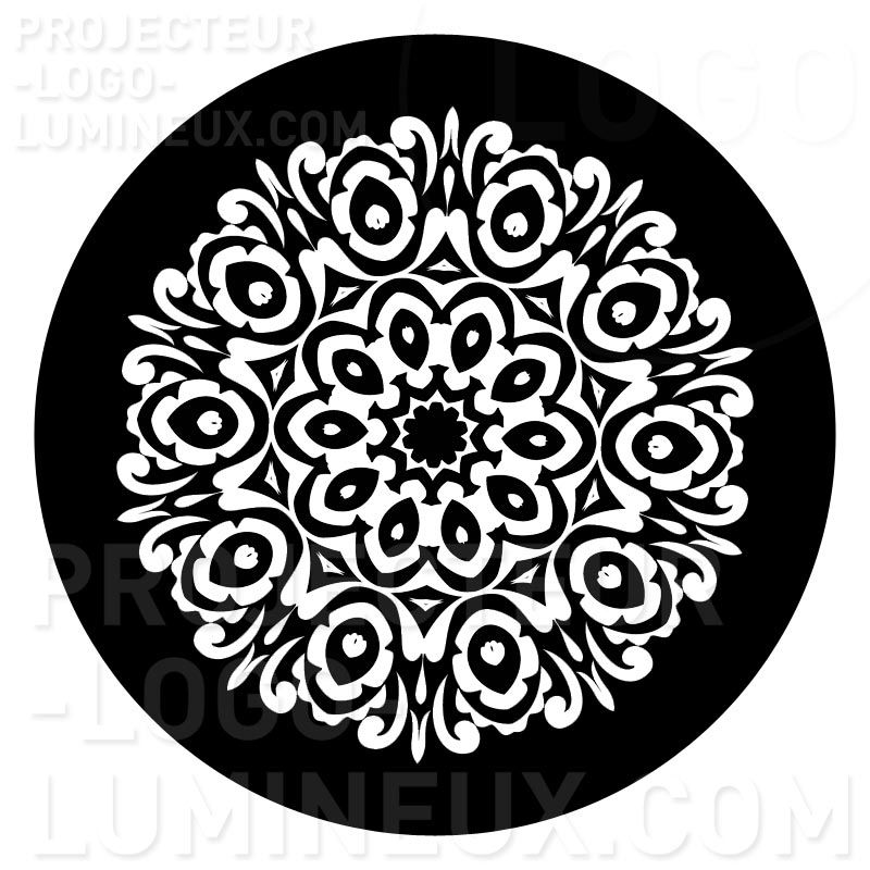 Gobo Baroque rosette, bright atmosphere luxury event and wedding