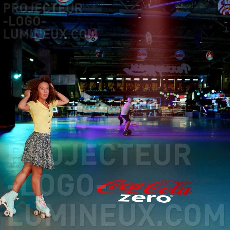 Luminous logo projection on ice rink for advertising / sponsors Luminous logo projection on ice rink for advertising / sponsors