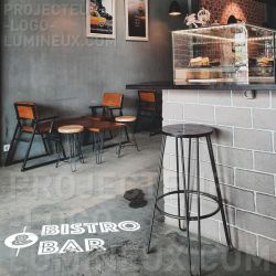 Luminous logo on the floor for bar / restaurant