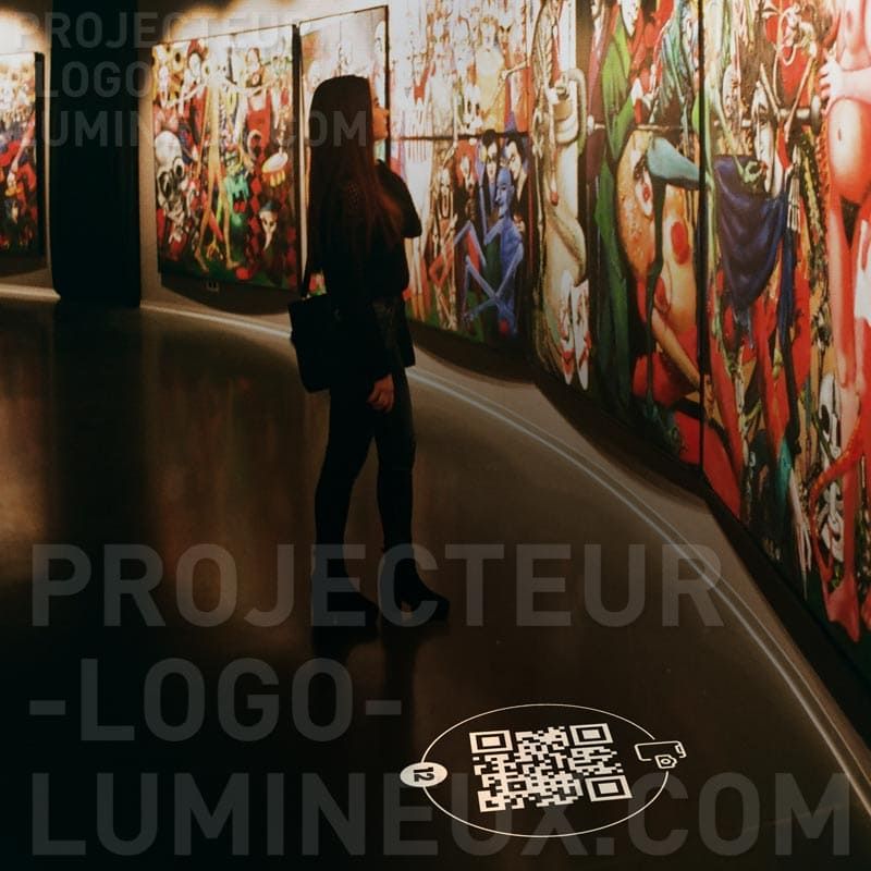 Lighting qr ground code for museum