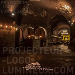 Illuminated signage wet floor wine cellar