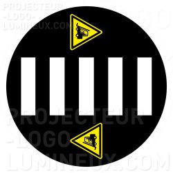 Luminous pedestrian crossing sign with trolley attention panel