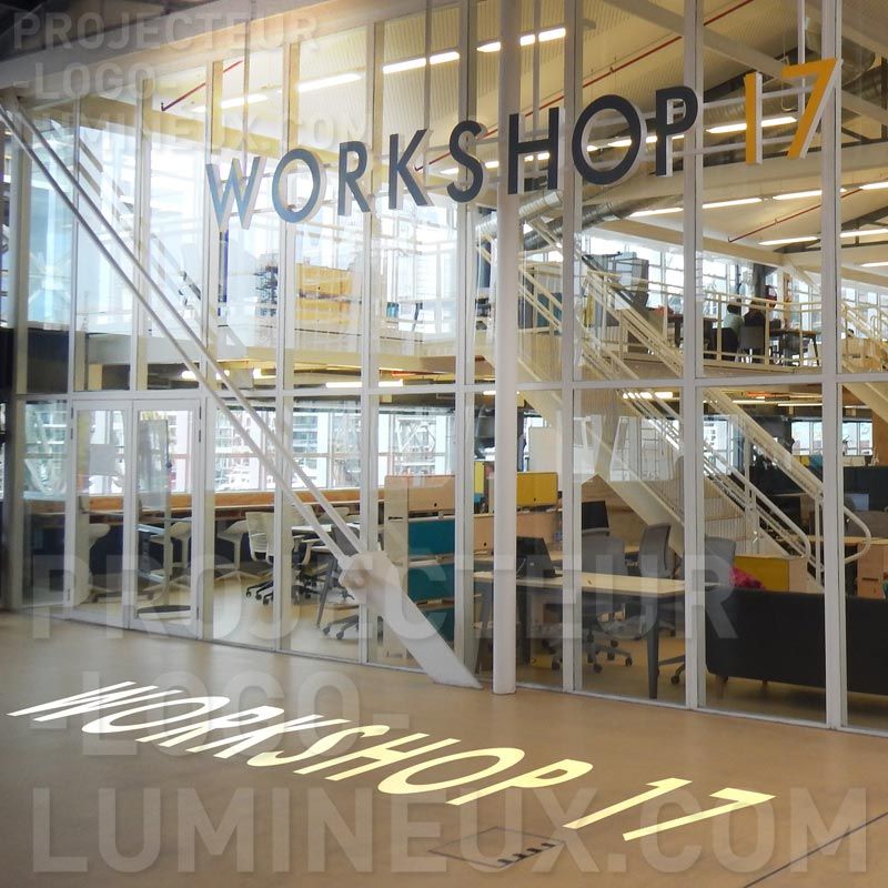 Illuminated Logo Projection Desk Entrance