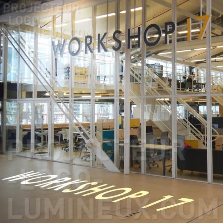 Illuminated Logo Projection Desk Entrance