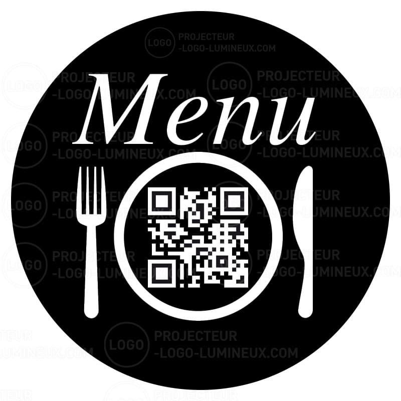 Enlace de menú iluminado con código QR de gobo para restaurante