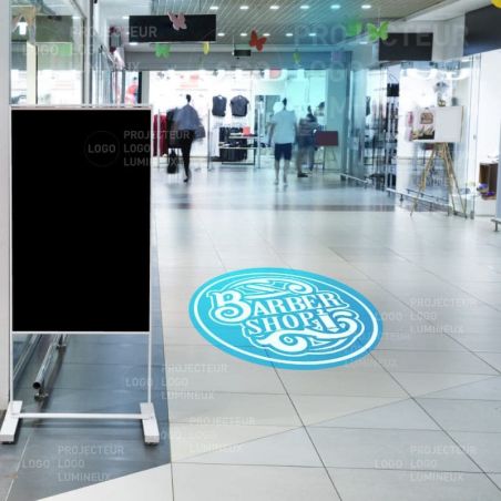 Enseigne lumineuse LED pour centre commercial par projection de logo lumineux