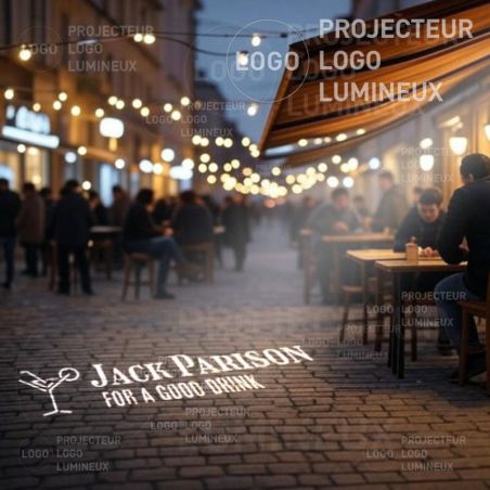 Projection logo lumineux bar restaurant