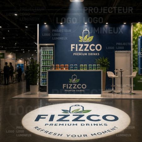 Projecteur de logo lumineux pour stand salon | Attirez plus de visiteurs