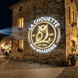 Projecteur logo lumineux extérieur pour brasserie