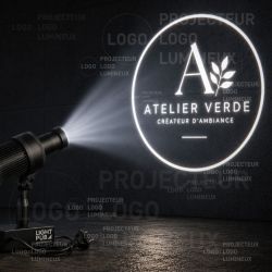 Projecteur de Logo Lumineux 50W Fixe Intérieur – Projection LED pour Commerce