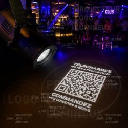 Projecteur QR Code Lumineux pour Restaurants et Bars – Affichage interactif pour commande en ligne