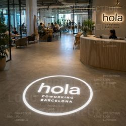 Projecteur de logo lumineux LED 50W fixe pour coworking et accueil d'entreprise