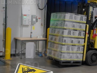 Light panel projection on the ground forklift attention