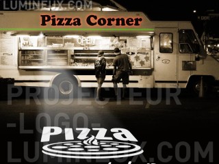 Pizza food truck illuminated sign